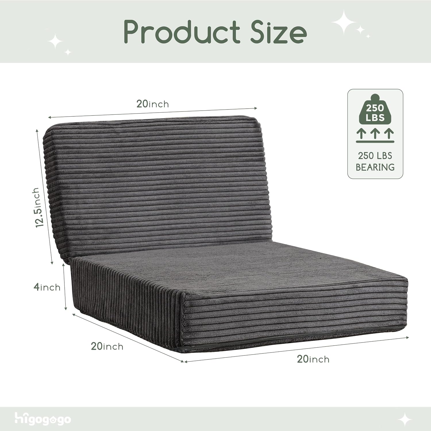 HIGOGOGO Corduroy Recliner Chair Cushion with Lumbar Support Pillow Soft Non-Slip 4" Thick Seat Pad Prevent Buttocks & Back Pain in…