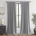 Miulee 100% Blackout Linen Curtains for Bedroom, Glacier Gray Solid Luxury Decor Thermal Insulation Room Darkening Drapes for Living Room N…