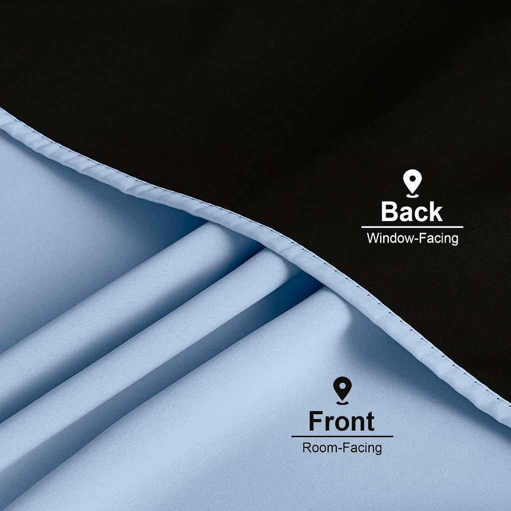 Nicetown Vintage Blue 2 Panels Blackout Curtains 52 x 84 Inch, Energy Smart & Noise Blocking Out Drapes for Baby Room Window, Thermal Insul…