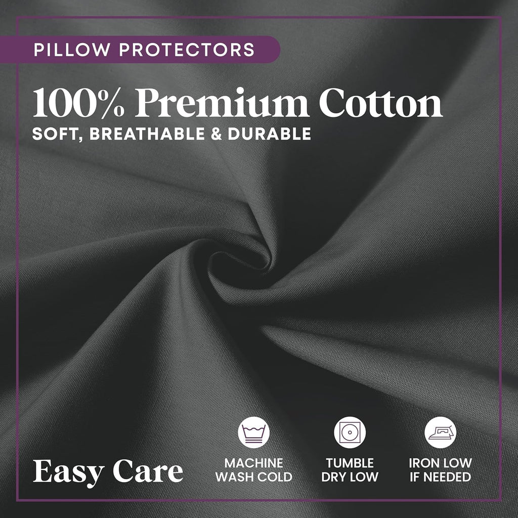 CirclesHome Wedge Pillow Cover 100% Cotton, Zippered Wedge Pillow Case Protector, Soft, Hypoallergenic & Breathable -Dark Grey, (24Wx25Lx12…