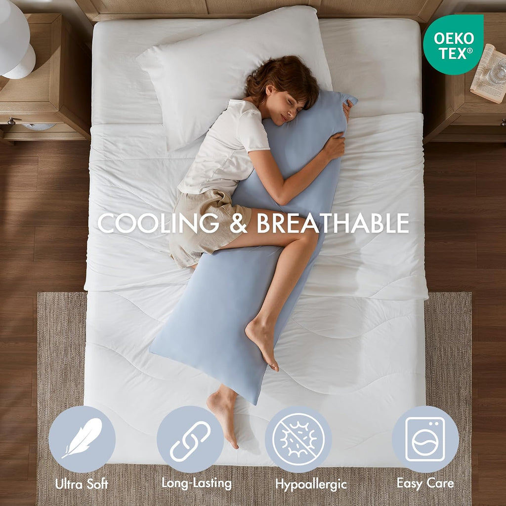 Madisonpark Madison Park Cooling Body Pillow for Side Sleepers & Hot Sleepers, 20"x54" Full Body Pillow with Memory Foam Fill, Pregnancy &…