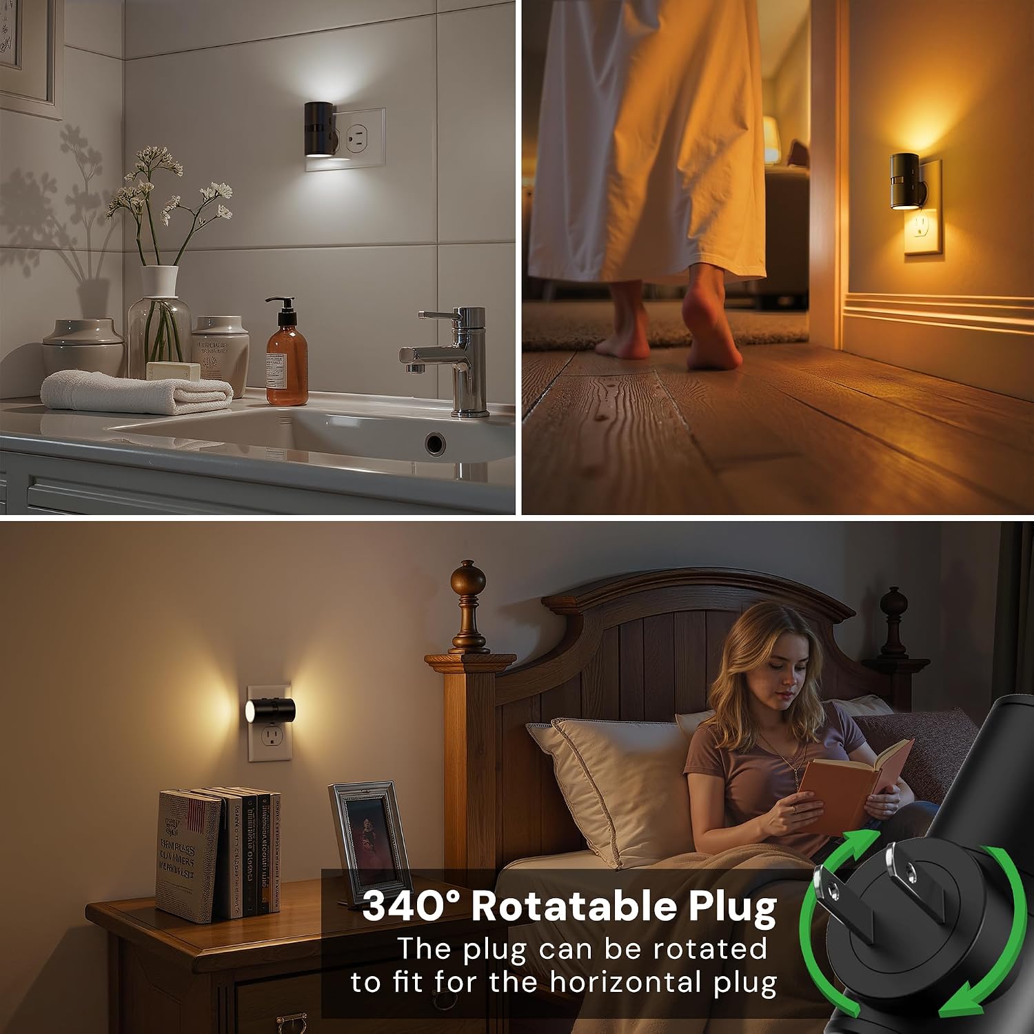 L LOHAS LED Motion Sensor Night Light, Mini Motion Activated Night Lights Plug into Wall, Rotating Motion Sensor Light Indoor…