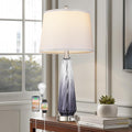 Glass Table Lamps for Living Room, Modern Bedside Lamps with USB A+C Ports, 3-Way Dimmable Touch Control Nightstand Lamp with White Linen…