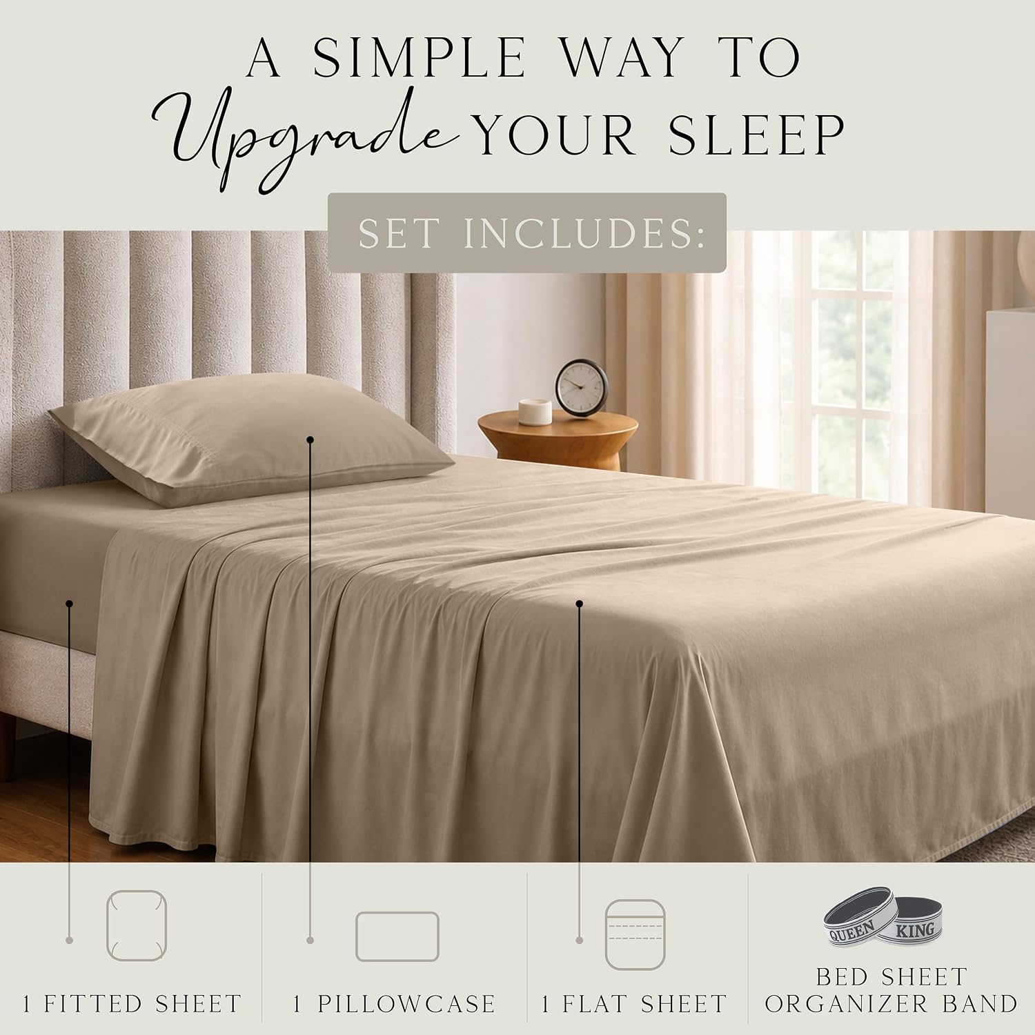 KARISSA MAE Pure Viscose from Bamboo Twin Size Sheet Set | 100% FSC Certified | Luxuriously Soft | Cooling | 18" Deep Pocket w/Corner…