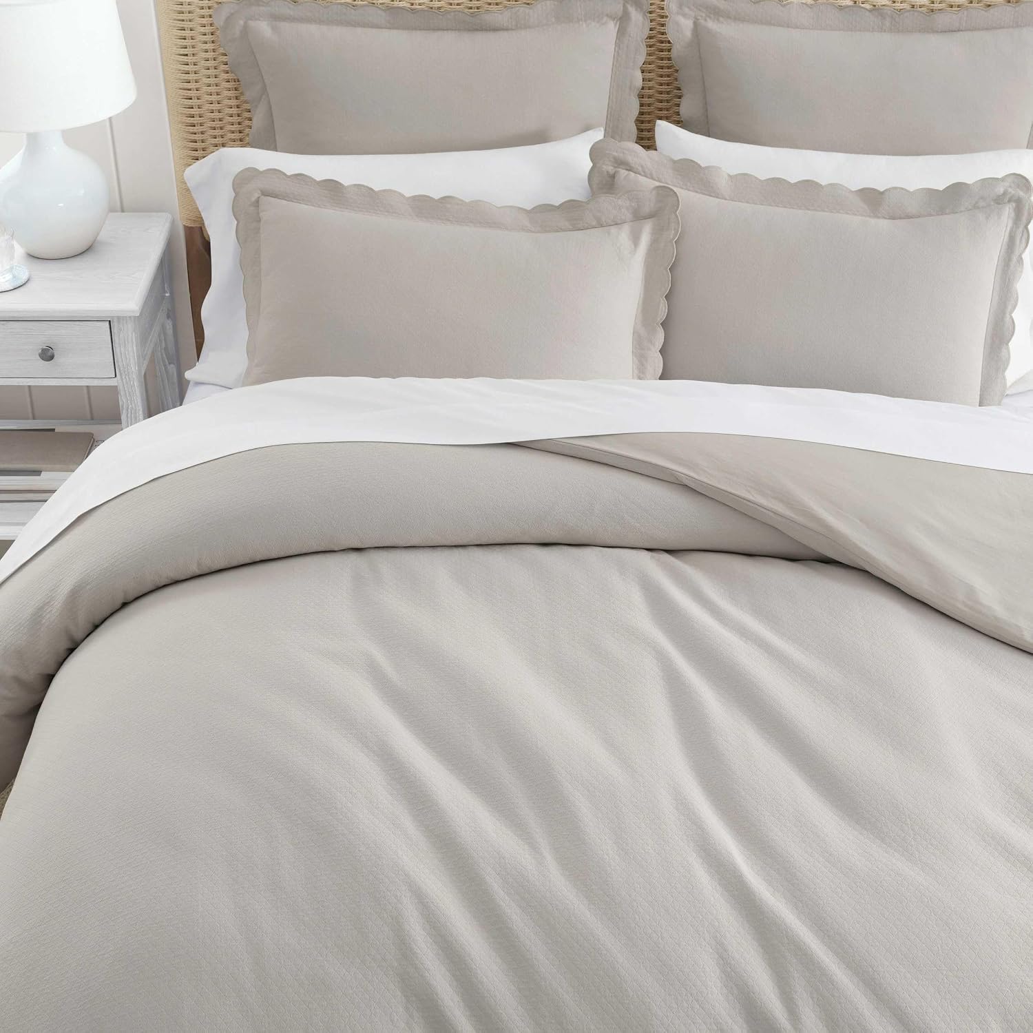 MarthaStewart Martha Stewart - King Duvet Cover Set, 100% Soft Cotton Blend Bedding, Corner Ties & Button Closure, 3 Piece Bed Set with Mat…