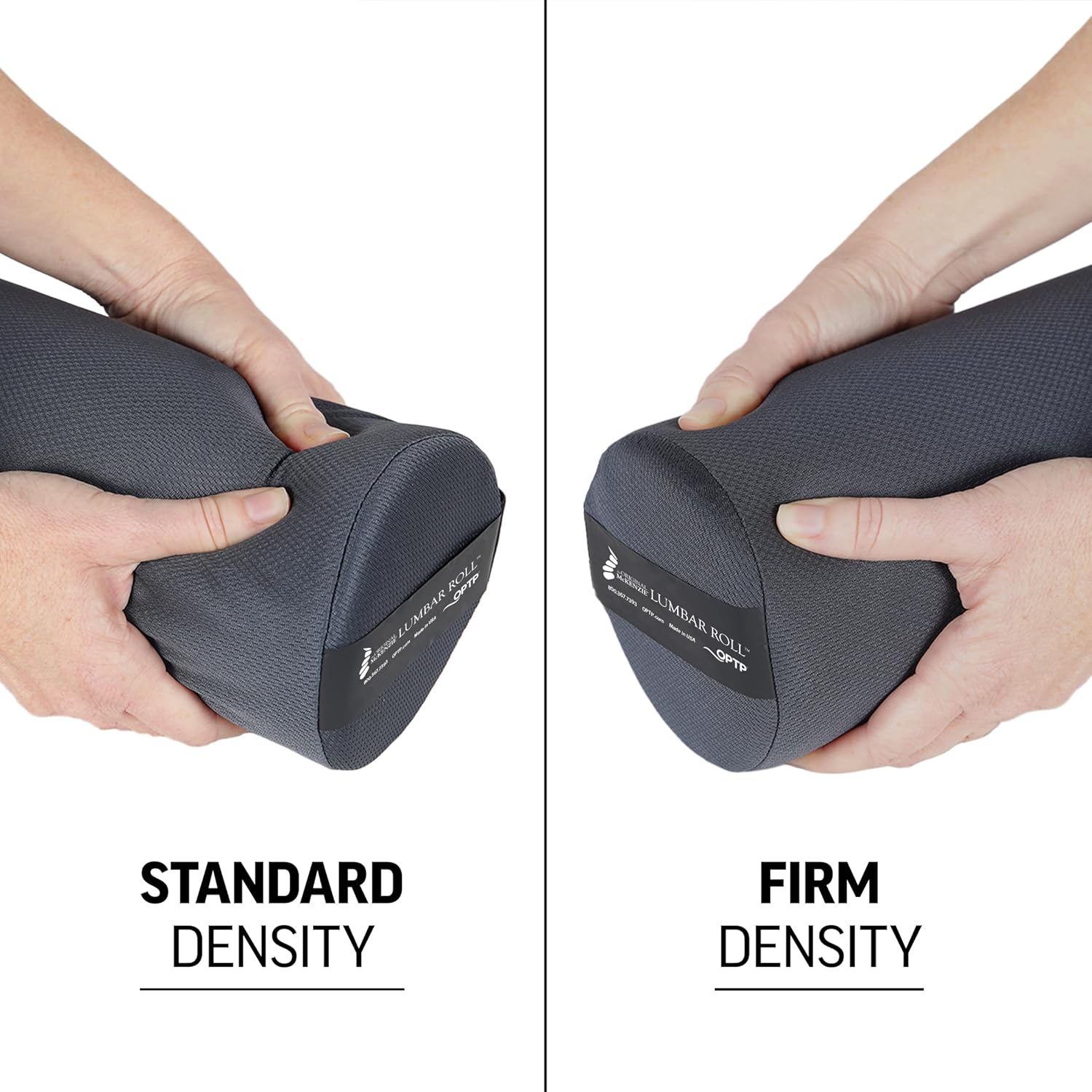 Optp The Original McKenzie Lumbar Roll – USA-Made Low Back Lumbar Support for Office Chair & Car Seat Back Support Cushion. The Preferred L…