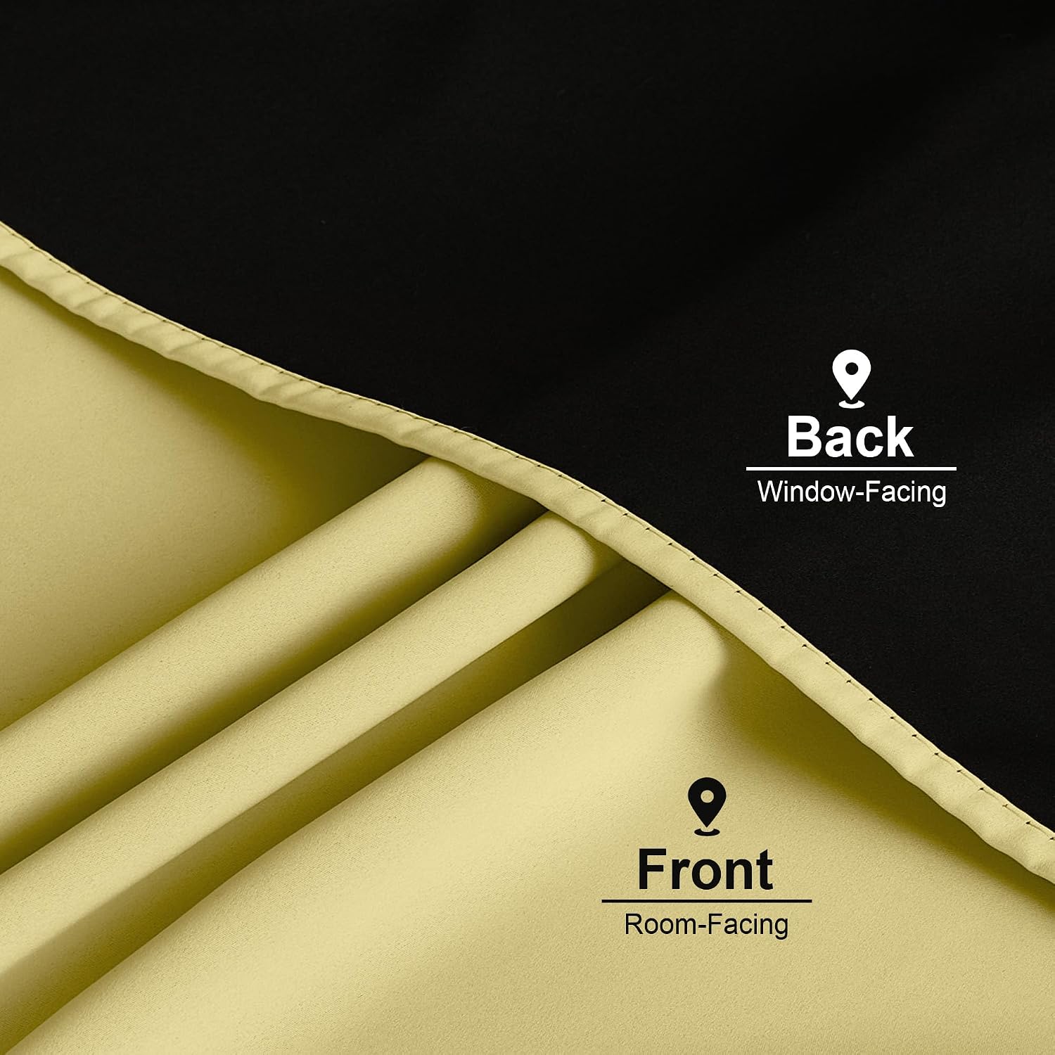 Nicetown 100% Blackout Curtains for Patio Sliding Glass Door, Paler Yellow W52 x L84 Set of 2 Light Blocking & Soundproof Drapes, Rod Pocket…
