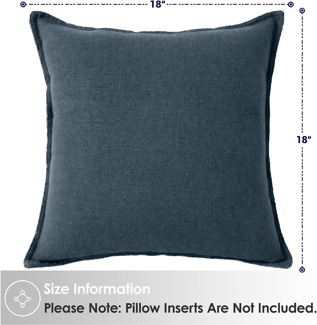 Symplora Cotton Linen Throw Pillow Covers Set of 2, Breathable Non Pilling Decorative Pillow Covers, Machine Washable Cushion Case for…