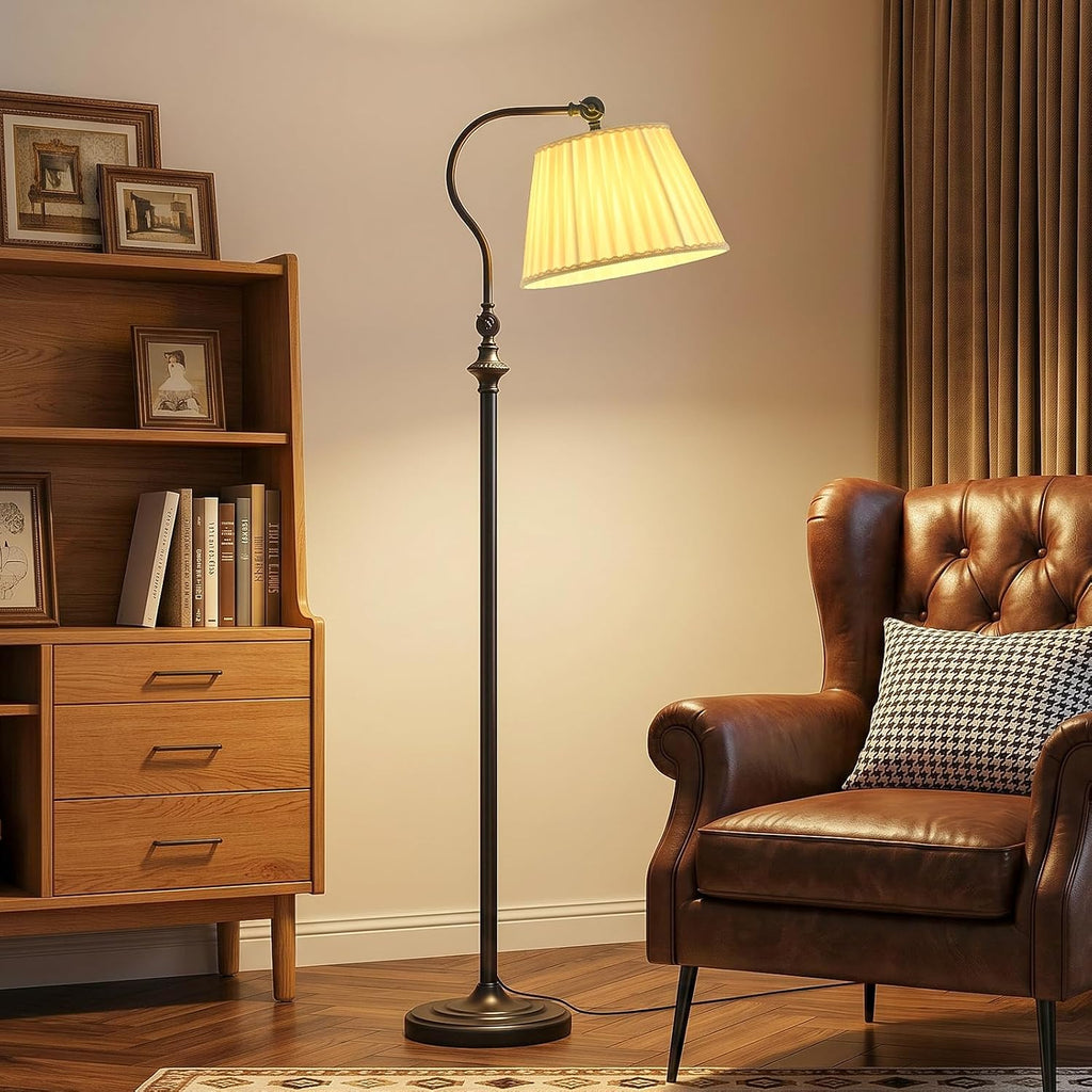 Floor Lamp with Fabric Shade,12W Smart Remote and Bluetooth Dimmable, Standing Lamps for Living Room Corner Bedroom Bedside Farmhouse…
