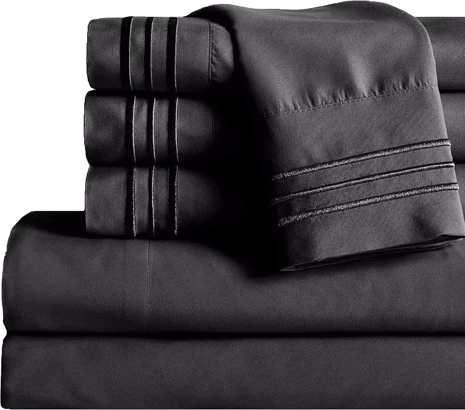 MocassiLuxuryBedding Mocassi King Sheet Set - Luxury Hotel 1800 Premier Bedding Sheets & Pillowcases - Ultra Soft Breathable & Cooling Bed…