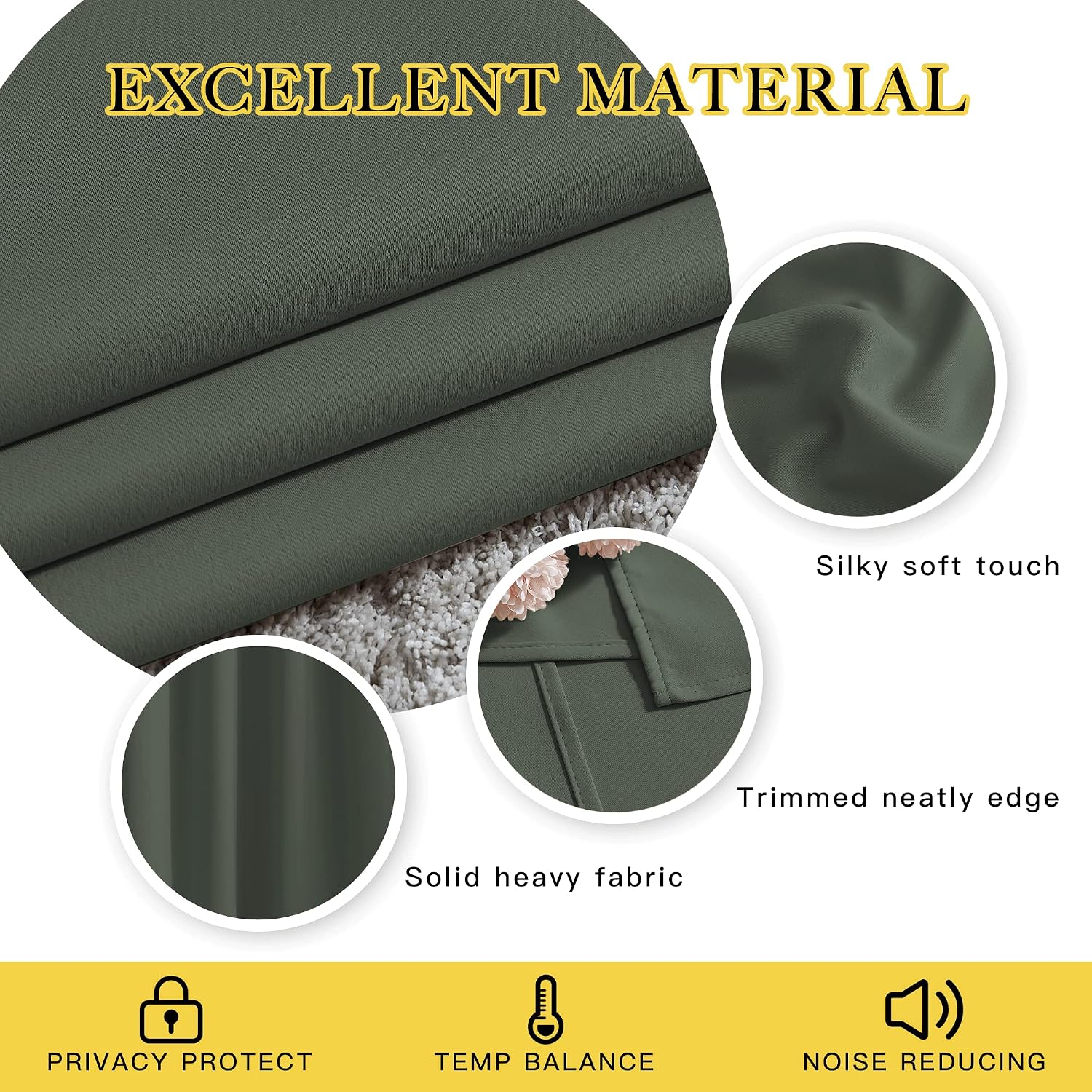 Nicetown Living Room Curtains 84 inch Long - Grommet Blackout Thermal Insulated Room Darkening Sound Blocking Window Drapes for Kids Room/B…