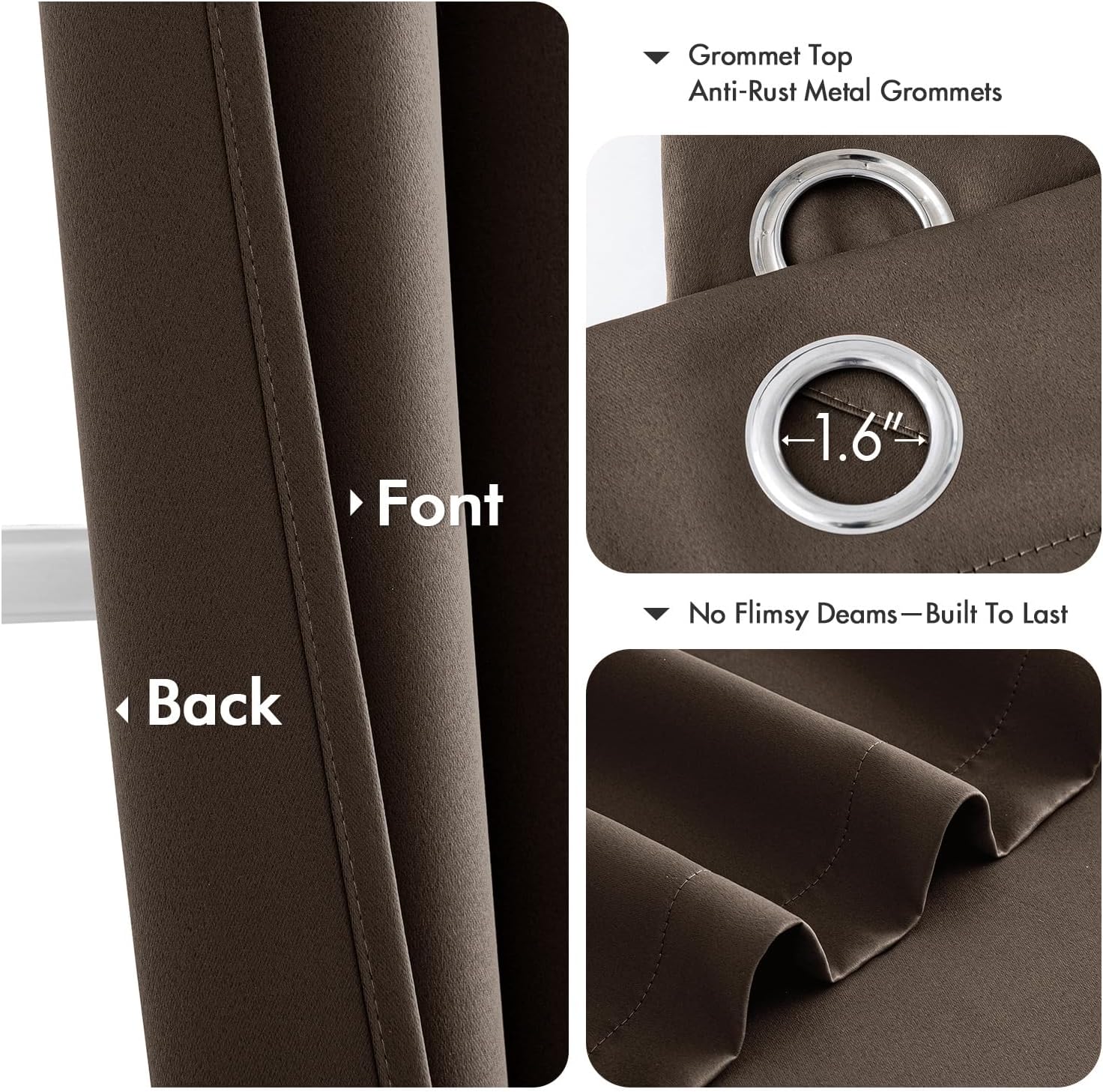Miulee Blackout Curtains for Bedroom Living Room 2 Panels, Thermal Insulated Room Darkening Drapes Grommet Noise Reducing Light Blocking Wi…