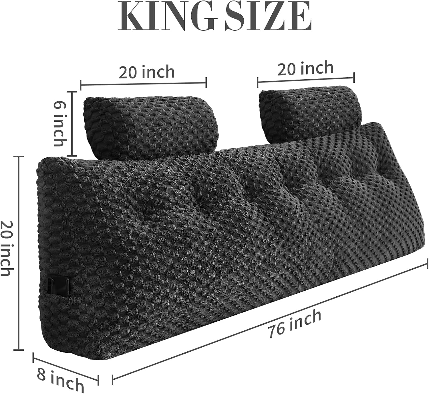 Wedge Headboard Pillow - Bed Wedge Pillow for Headboard Triangular Headboard Pillow with Neck Roll Pillow-Large Bolster Pillow for…
