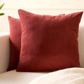 EncasaXO Encasa XO Corduroy Throw Pillows Covers 24"x24", Set of 2 Soft Textured Striped Boho Pillow Covers | Decorative and Cozy Cushion C…