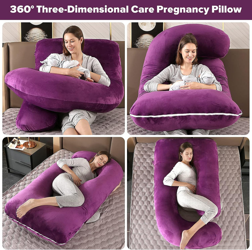 U-Shaped Full Body Pregnancy Pillow for Sleeping – 57" Maternity Pillow with Removable Cover, Support for Back, Legs, Belly & Hips…