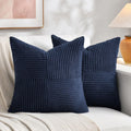 Fancy Homi 2 Packs Navy Blue Decorative Throw Pillow Covers 18x18 Inch for Living Room Couch Bed, Rustic Farmhouse Boho Home Decor, Soft…