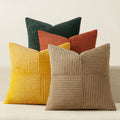 Miulee Green Rust Throw Pillow Covers 20x20 Inch Set of 4 Boho Farmhouse Soft Corduroy Striped Cushion Cases Decorative Color-Clash Home De…