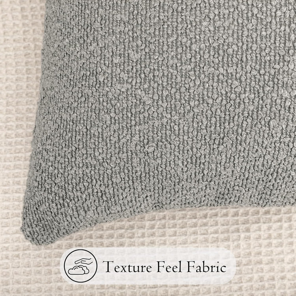 JoraLion 20x54 inch Neutral Boucle Body Pillow Cover, Light Grey Long Pillow Cover Cozy Soft Cushion Case for Couch Sofa Bed Living Room…