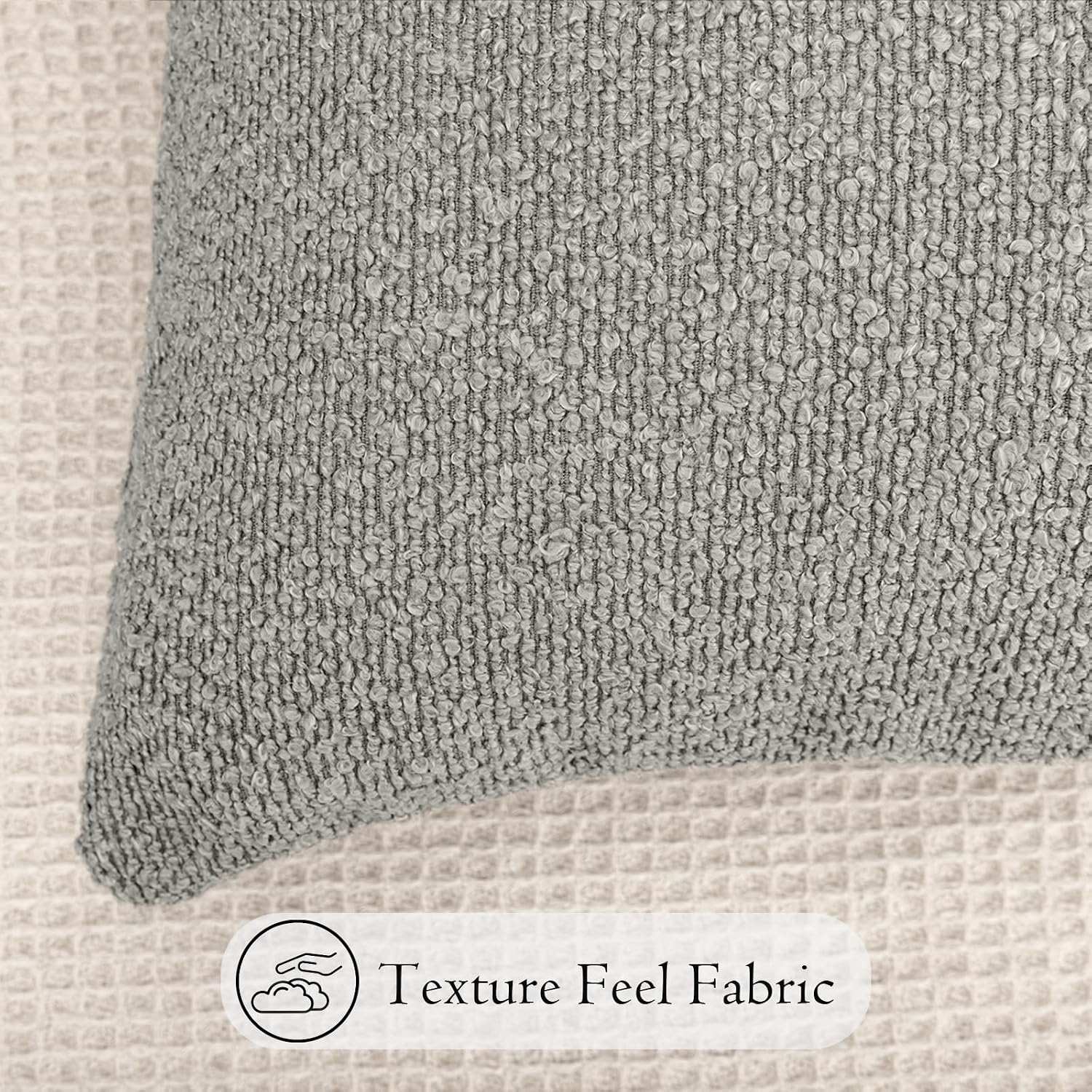 JoraLion 20x54 inch Neutral Boucle Body Pillow Cover, Light Grey Long Pillow Cover Cozy Soft Cushion Case for Couch Sofa Bed Living Room…