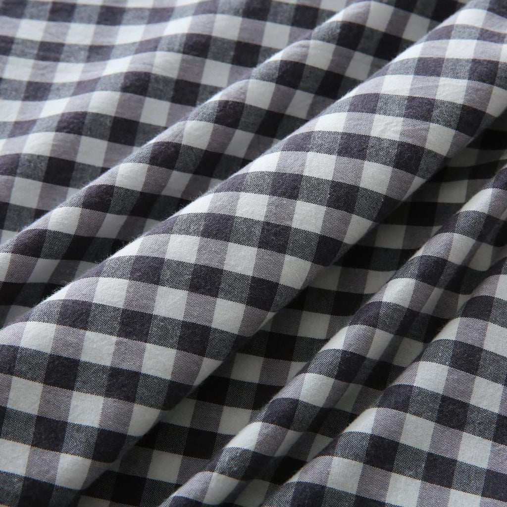 Mywinlle Black/White Plaid Ruffle Throw Pillow Covers Set of 2, Checkered Washed Cotton Gingham Decorative Pillow Shams Farmhouse Pillowcase…