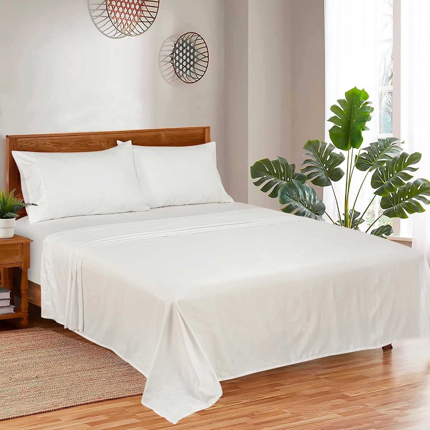 Royalelinens ROYALE LINENS 300 Thread Count Cotton Sateen Sheet Set - 4 Piece Twin XL Bed Sheets - 1 Fitted, 1 Flat & 2 Pillow Cases - Soft…