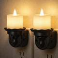 Llohasled L LOHAS LED Flameless Candle Night Light, Flicker Night Lights Plug into Wall 2 Pack, Soft White Candle Nightlight with Light Sen…