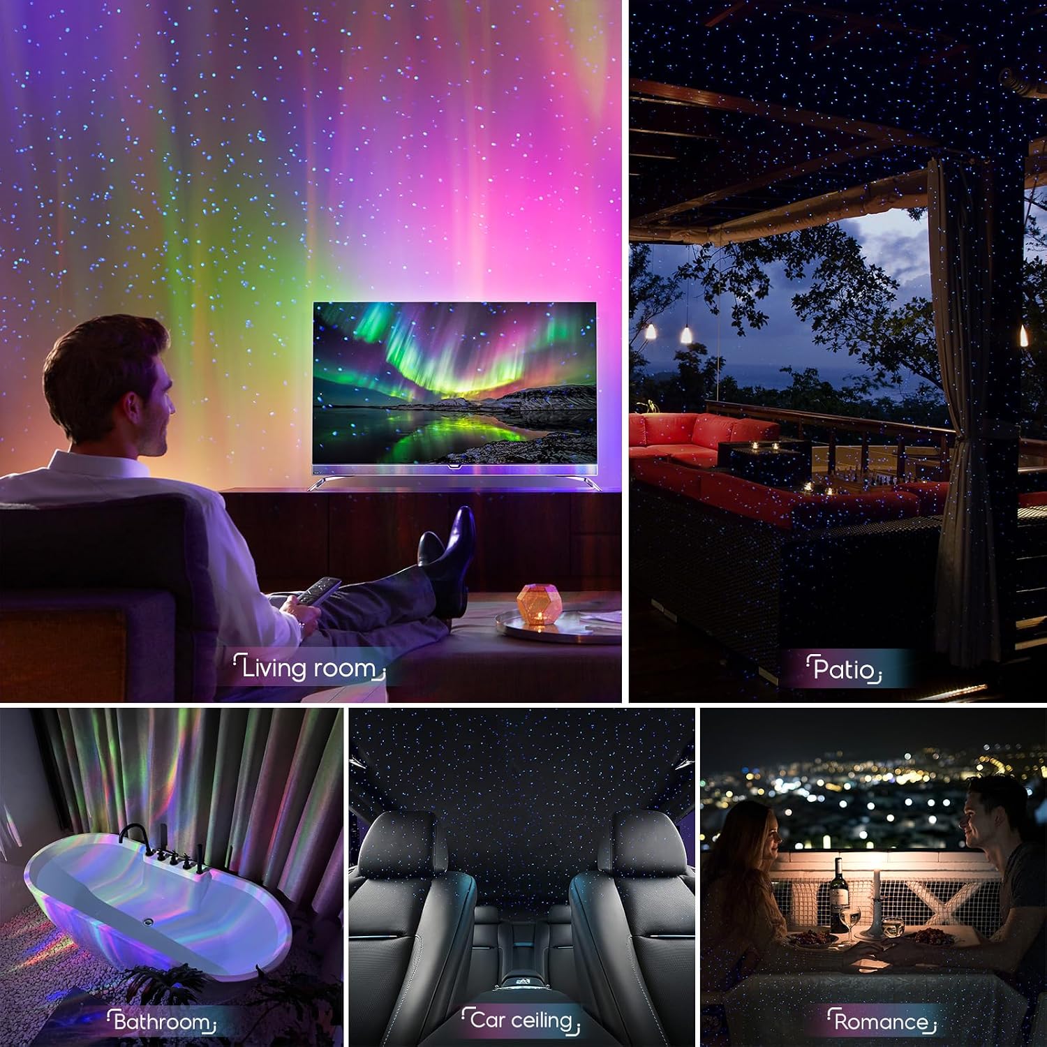 Rossetta Galaxy Projector Star Projector, Aurora Light Projector for Bedroom, Space Projector Night Light with White Noise and Bluetooth…