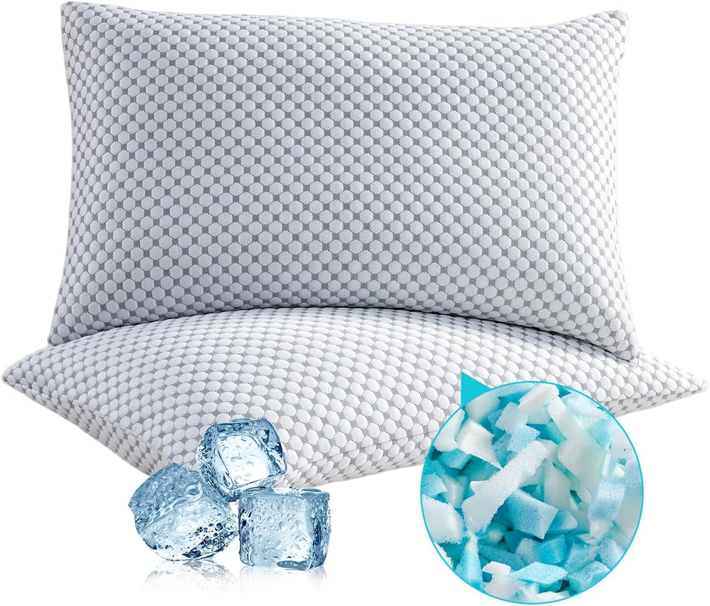 Saphreas Cooling Bed Pillows King for Sleeping, Luxury Hotel Shredded Memory Foam Pillows for Side Back Stomach Sleepers, Cool Firm Pillow…
