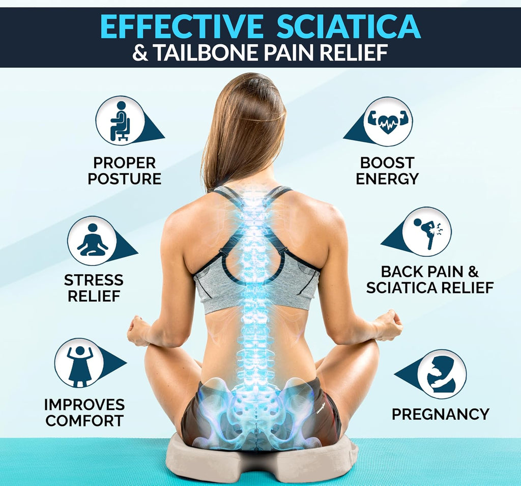 ComfiLife Gel & Memory Foam Seat Cushion – Office Chair Cushion, Car Seat Cushion – Chair Cushions for Back & Sciatica – Seat Cushions for…