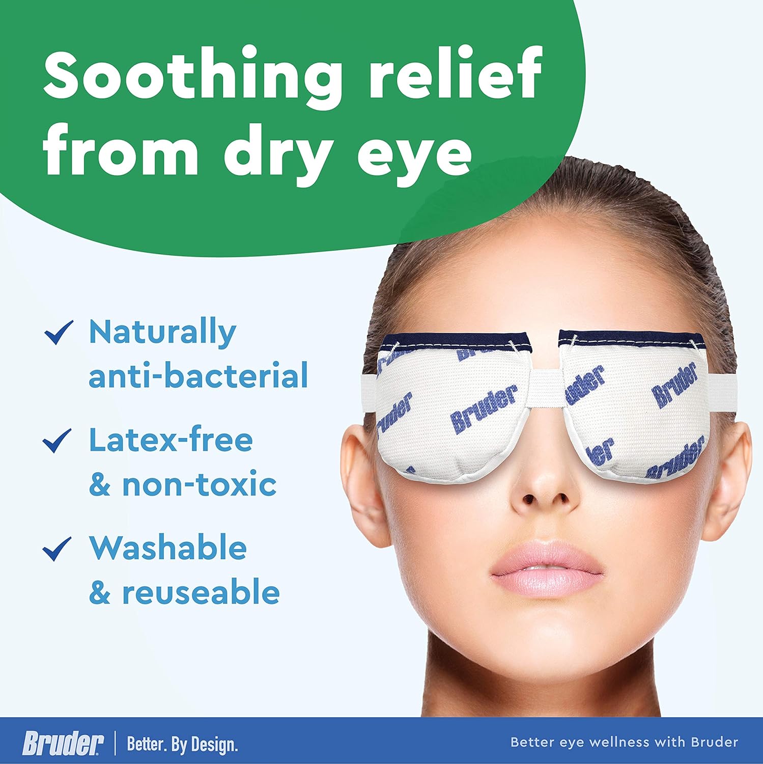 Bruder Moist Heat Compress | Microwave Activated Mask | Reusable, Washable, Non-allergenic | Fast Acting Relief for Dry Eye and Other…