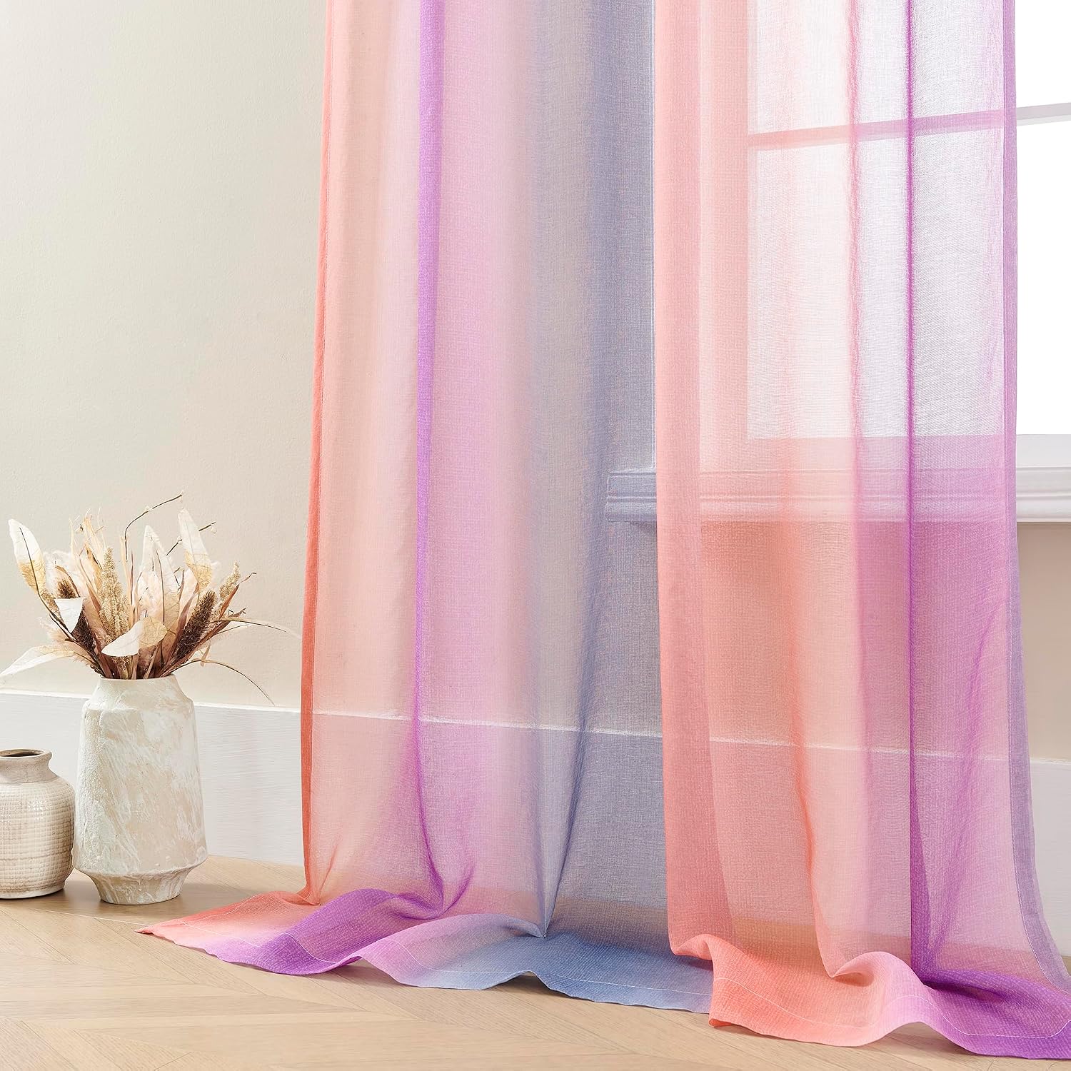 Addsomecolortolife XiDi Dream Star Blackout Curtains for Kids Rooms Girls Princess Curtain for Bedroom Window 84 inches Long (Grey Pink Pur…