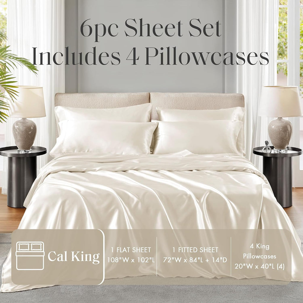 Madisonpark Madison Park Essentials Satin Sheet Set Luxury and Silky with Natural Sheen, Elastic 14" Pocket fits up to 16" Mattress, All Ar…