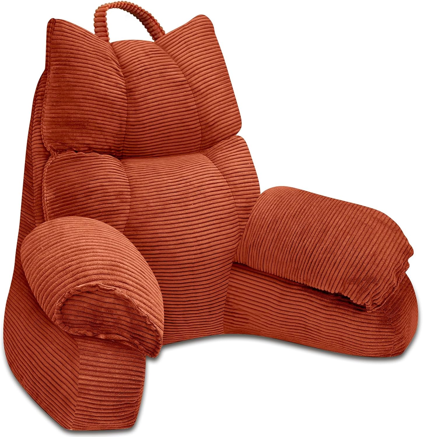 RRPAHWTV Reading Pillow for Bed with High Arm Rests, Back Support Pillow for Sitting Up in Bed with Shredded Memory Foam for Reading, TV…