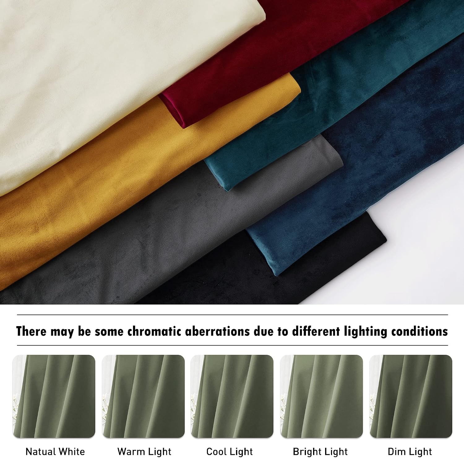 Rybhome RYB HOME Sage Green Velvet Curtains 84 inches, Room Darkening Super Soft Velvet Drapes with Pleat Tape for Living Room, Thermal Ins…
