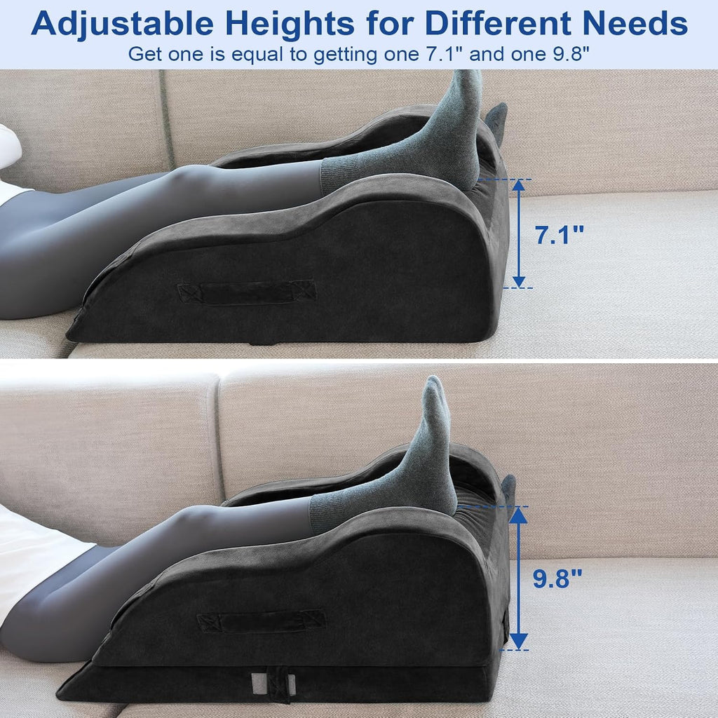 KingPavonini Adjustable Leg Elevation Pillows for After Surgery, Ergonomic Curve Keeps Knee Straight, Memory Foam Leg Pillow Elevation for…