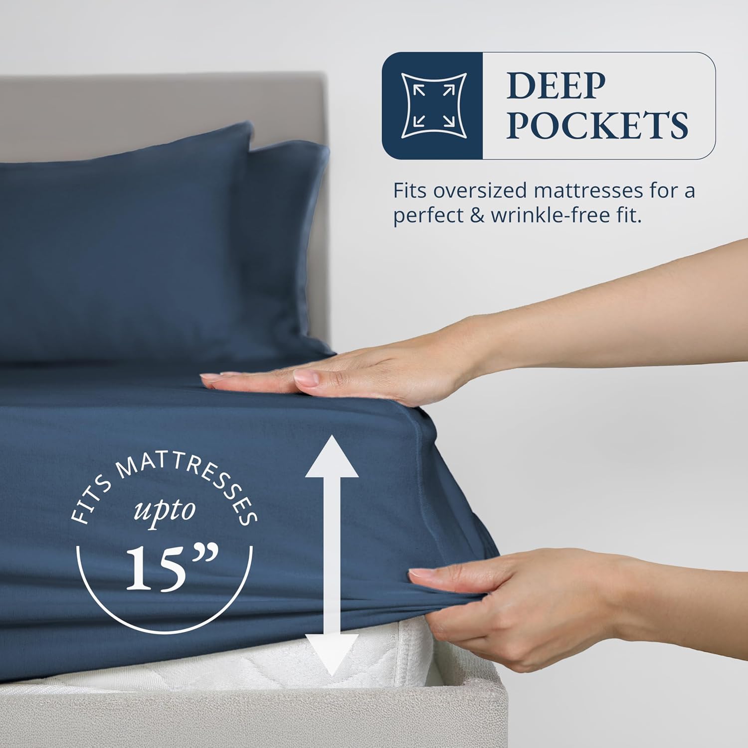 LANE LINEN Twin XL Fitted Sheet, 100% Organic Cotton 2-Piece Set (1 Fitted Sheet, 1 Pillowcase), Percale Weave, Soft, Breathable, Fits…