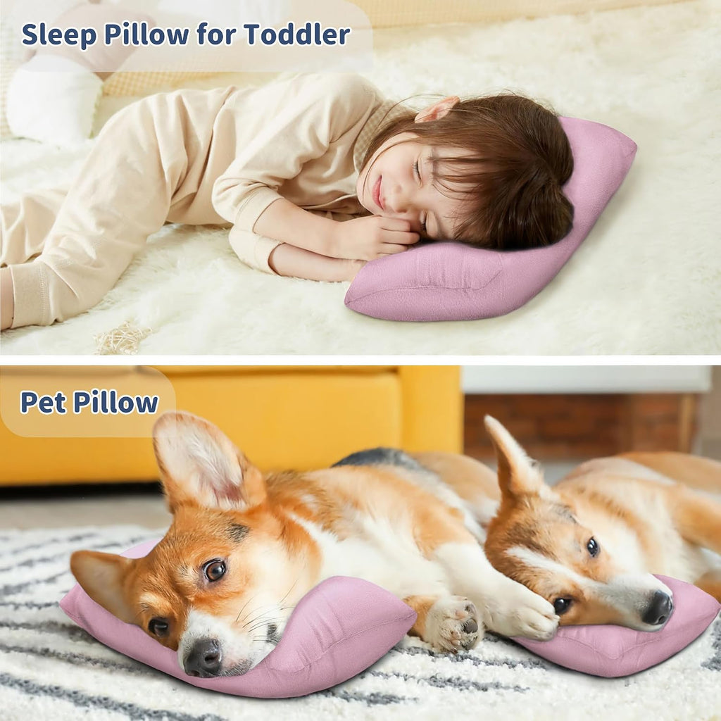 Pro Goleem Small Pillow 11"x7"x2.5" for Camping and Traveling with Name Tag Mini Tiny Pillow for Toddler Sleeping and Chair Car Air Nap…