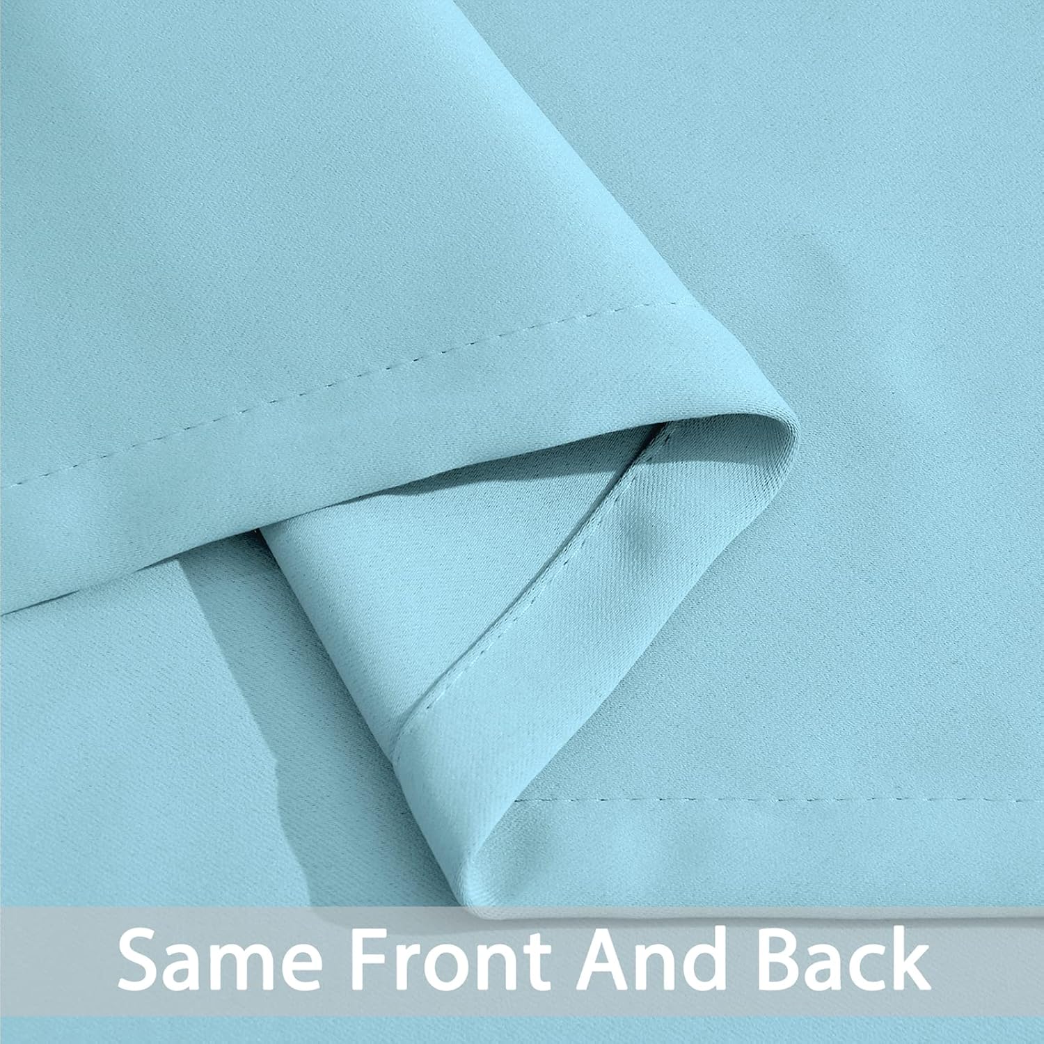 Yakamok Blackout Window Valances for Kitchen Thermal Insulated Blackout Grommet Top Curtain for Bedroom, Sky Blue, 52x36 Inch, 2 Panels
