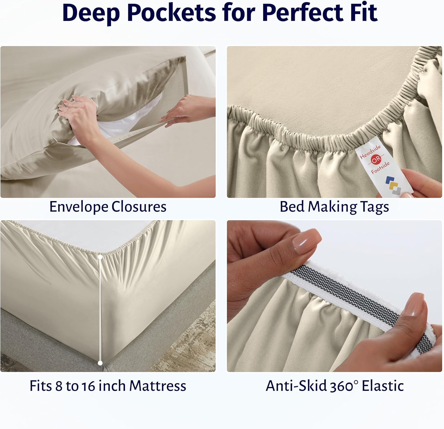 CaliforniaDesignDen California Design Den Certified 100% Egyptian Cotton Percale Sheets King Size Set - Lightweight, Deep Pocket Bed Sheets…