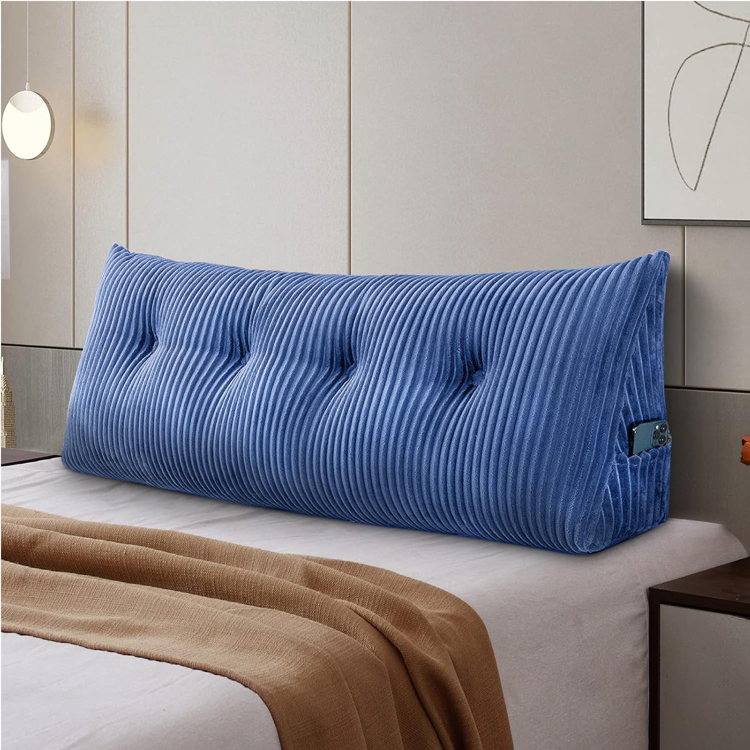 Sliguy Large Headboard Pillow, Headboard Wedge Pillow Bed Rest Reading Pillow Bolster Triangular for Sitting in Bed-Backrest Positioning Su…