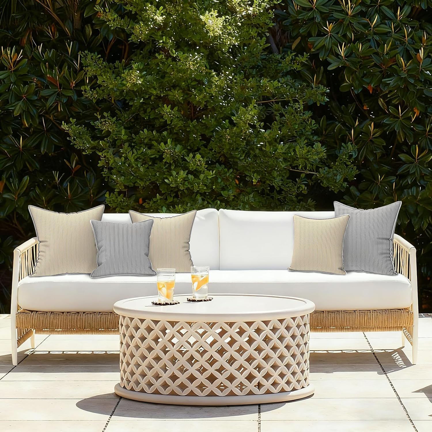 LVTXIII Outdoor Throw Pillow Covers Waterproof Tropic Accent Pillow Cases Fluffy Outdoor Cushion Covers for Garden and Patio Furniture…