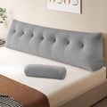 Z-Hom Large Wedge Pillow Headboard, King Triangular Headboard Pillow, Reading Pillow Bed with a Roll Pillow for Bed Sitting Up Sleeping, Ba…