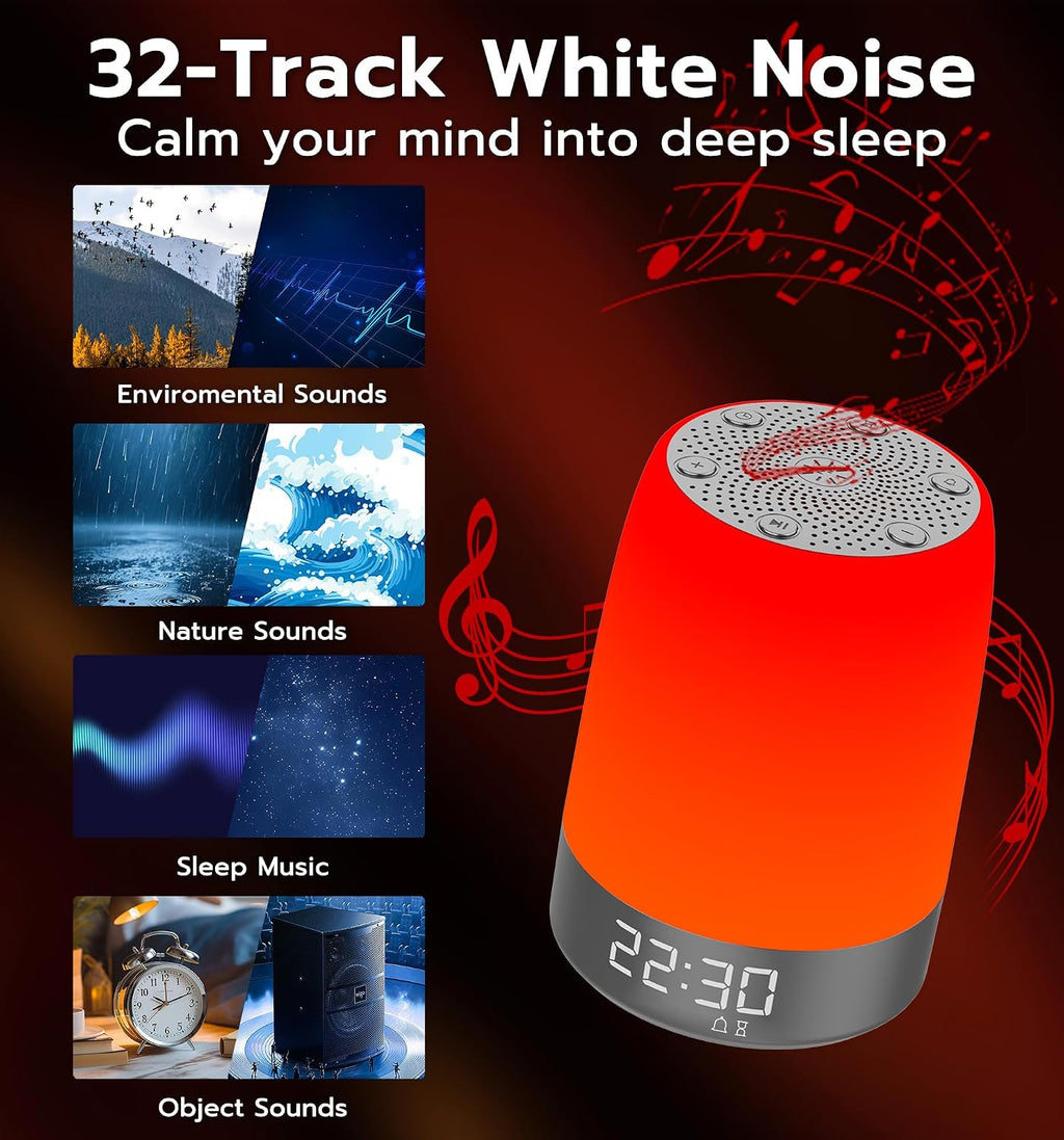 AnwellerSmart Anweller Smart Red Light relaxation Sleep Device White Noise Sound Machine with 5-Level Red Night Light (620–690nm) 32…