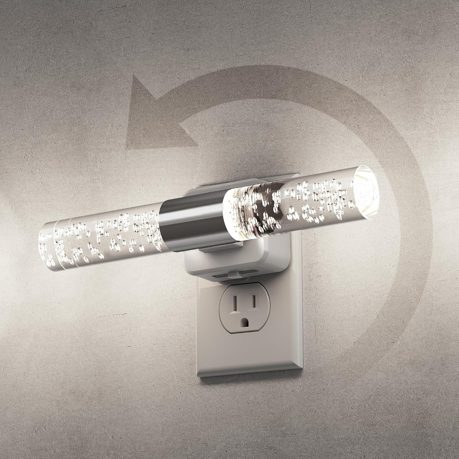 L LOHAS LED Bright Night Light, Night Lights Plug into Wall, 180° Rotating, Auto Light Sensor, Daylight White 5000K, Dimmable Nightlights…