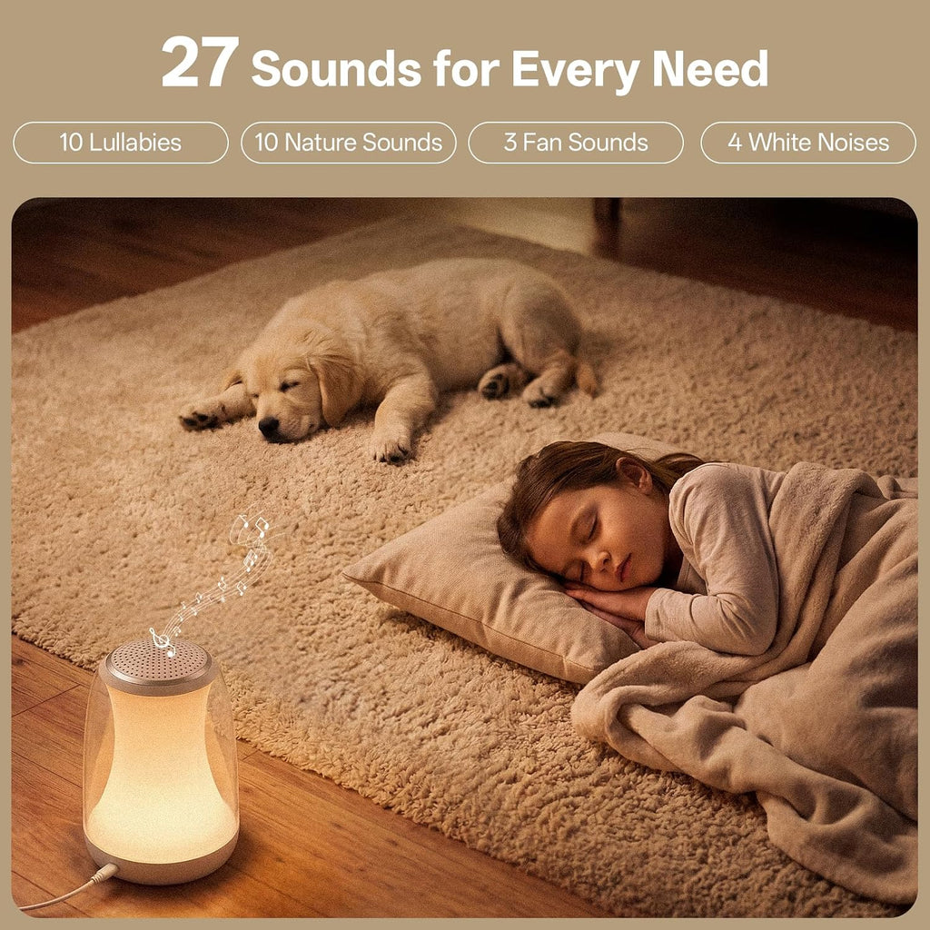 Hotmoon Sound Machine for Sleep Night Light, Lullight White Noise Sound Machine Baby Remote/Touch Control,27 Soothing Sounds Timer Sleep Ma…