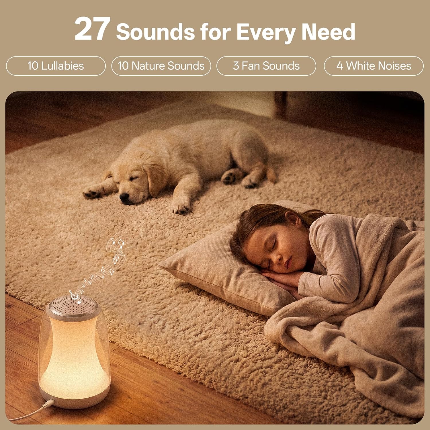Hotmoon Sound Machine for Sleep Night Light, Lullight White Noise Sound Machine Baby Remote/Touch Control,27 Soothing Sounds Timer Sleep Ma…