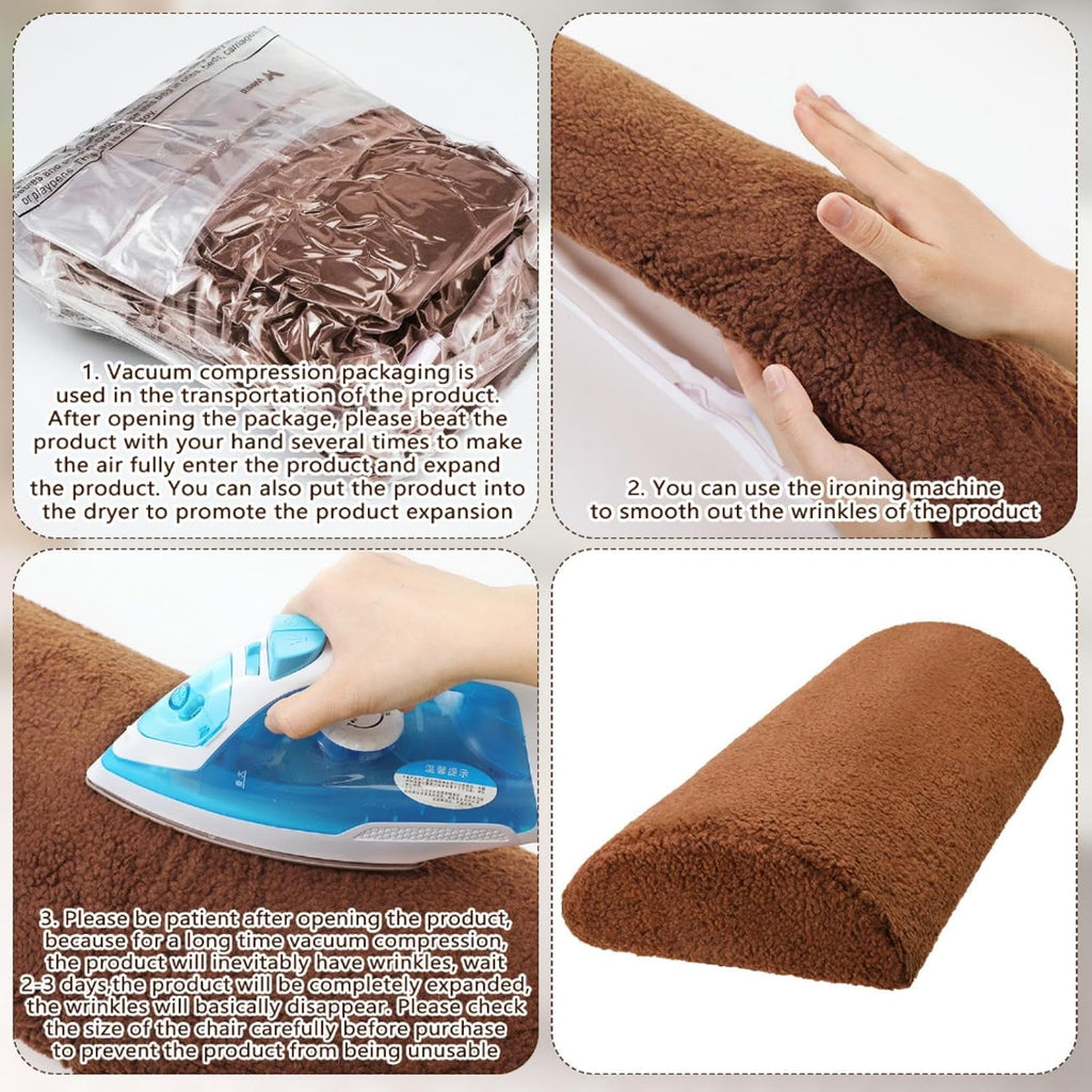 Wesiti Recliner Foot Pillow Cushion High Resilience Sherpa Memory Foam Bolster Sleeping Rest Multipurpose Half Roll Leg Pillow Suitable…