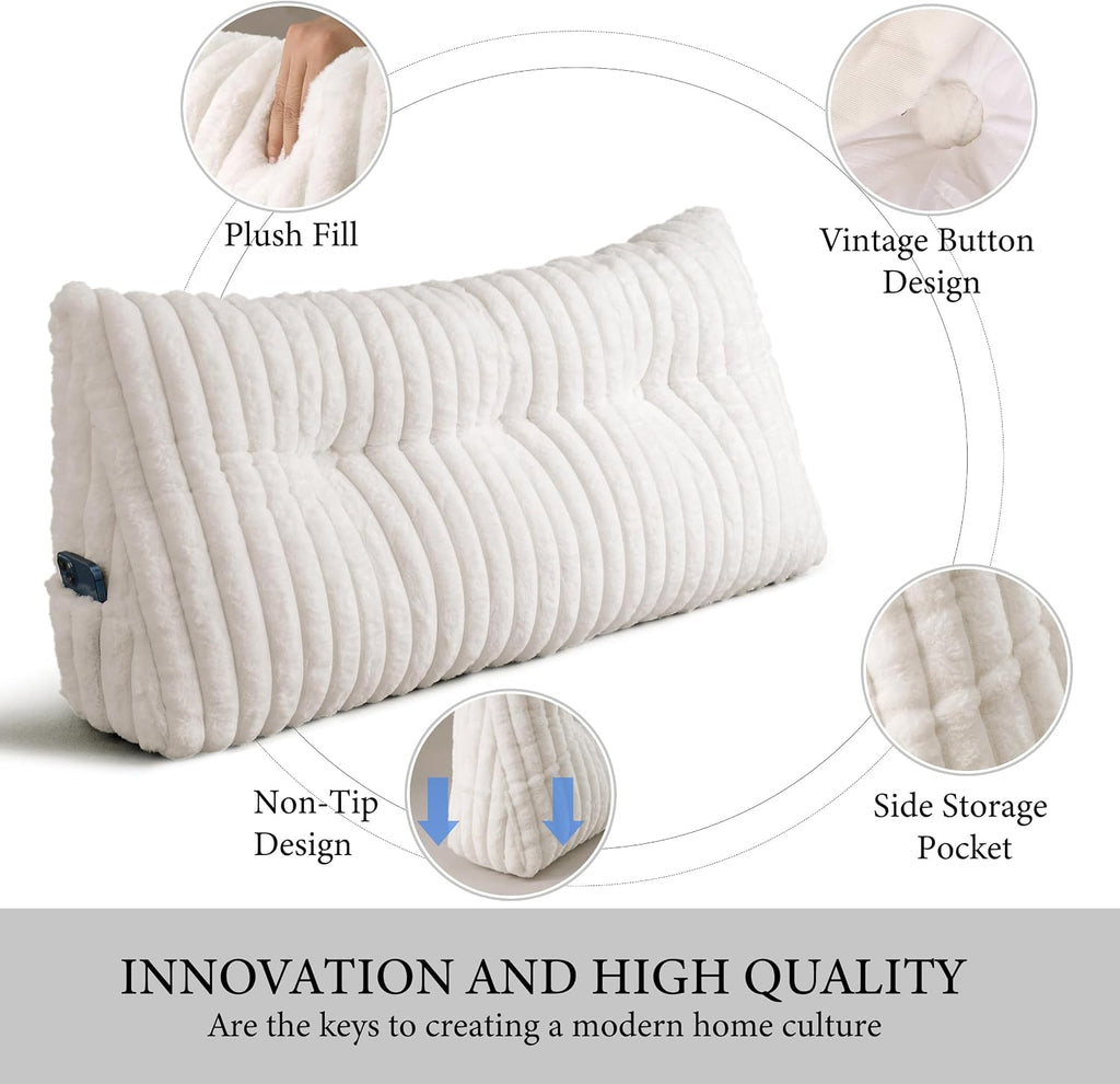 Headboard Pillow Twin XL, Triangular Wedge Pillow Headboard, Cushion Headboards Reading Pillows, Backrest Pillows for Sitting in Bed or…