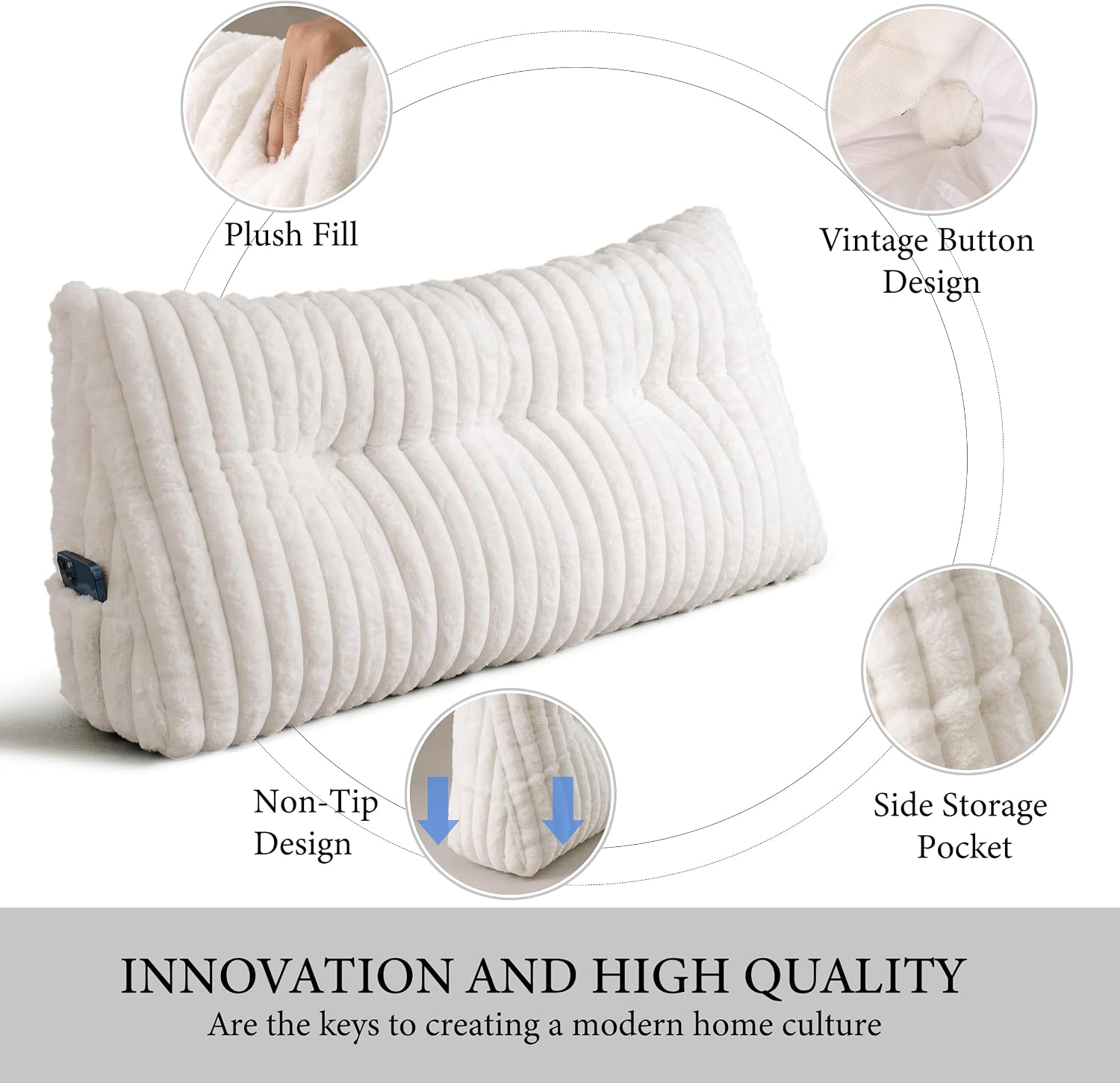 Headboard Pillow Twin XL, Triangular Wedge Pillow Headboard, Cushion Headboards Reading Pillows, Backrest Pillows for Sitting in Bed or…