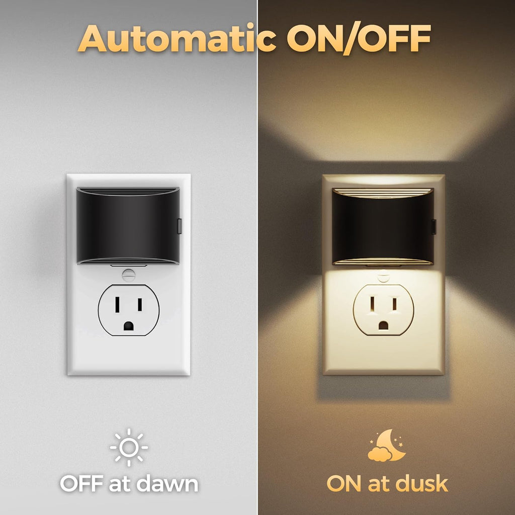 DORESshop LED Night Light[2 Pack], Night Lights Plug into Wall, 3 Level Brightness Adjustable Plug in Night Light, Dusk to Dawn Sensor…